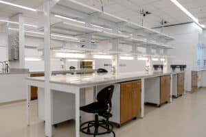 Photo of a University of North Texas lab. Featured in Kewaunee Scientific Corporation's Amazing Spaces competition.